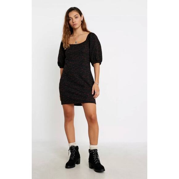 Free People Off the Shoulder Sunset Puffsleeve Mini Dress in Black, XS - Picture 6 of 13